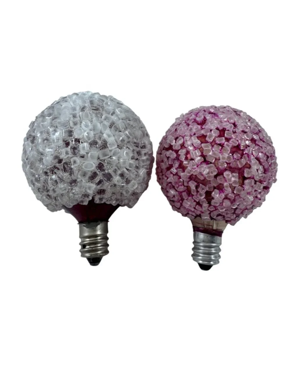 Christmas Bulbs Lights Lot of 10 Lighted Ice Balls Vintage 1970s